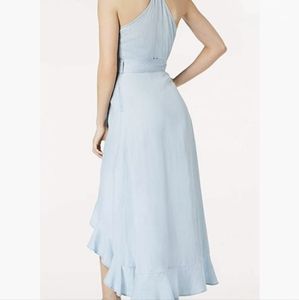 GUESS Women's Chambray Ruffled Maxi Wrap Dress size small